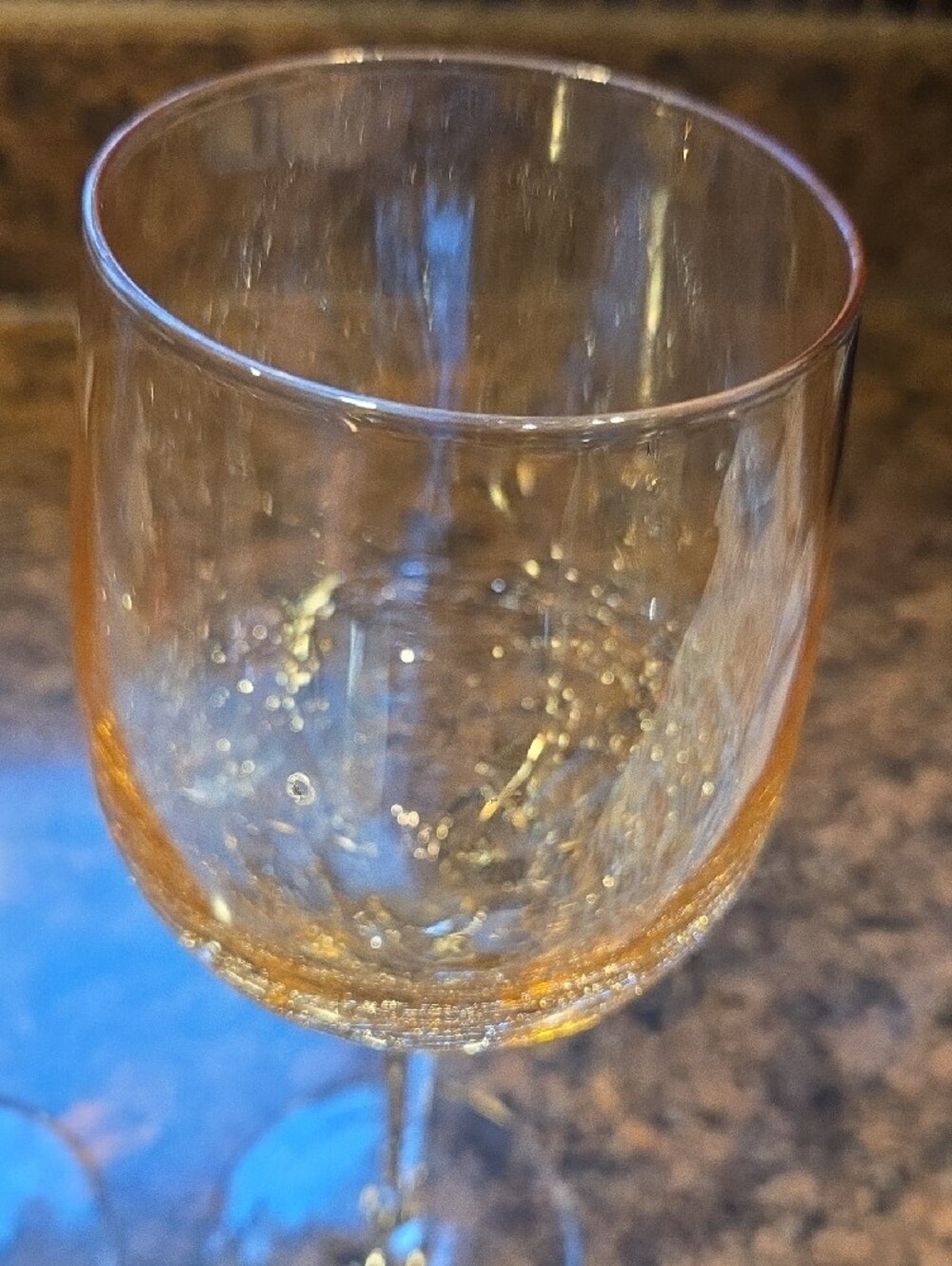 Amber Crackle  Wine Glasses - Set of 2 - Picture 2 of 6